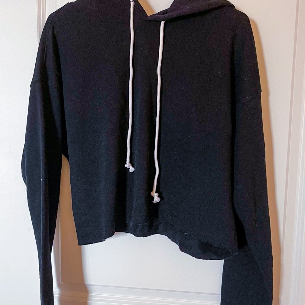 Black Cropped Hoodie